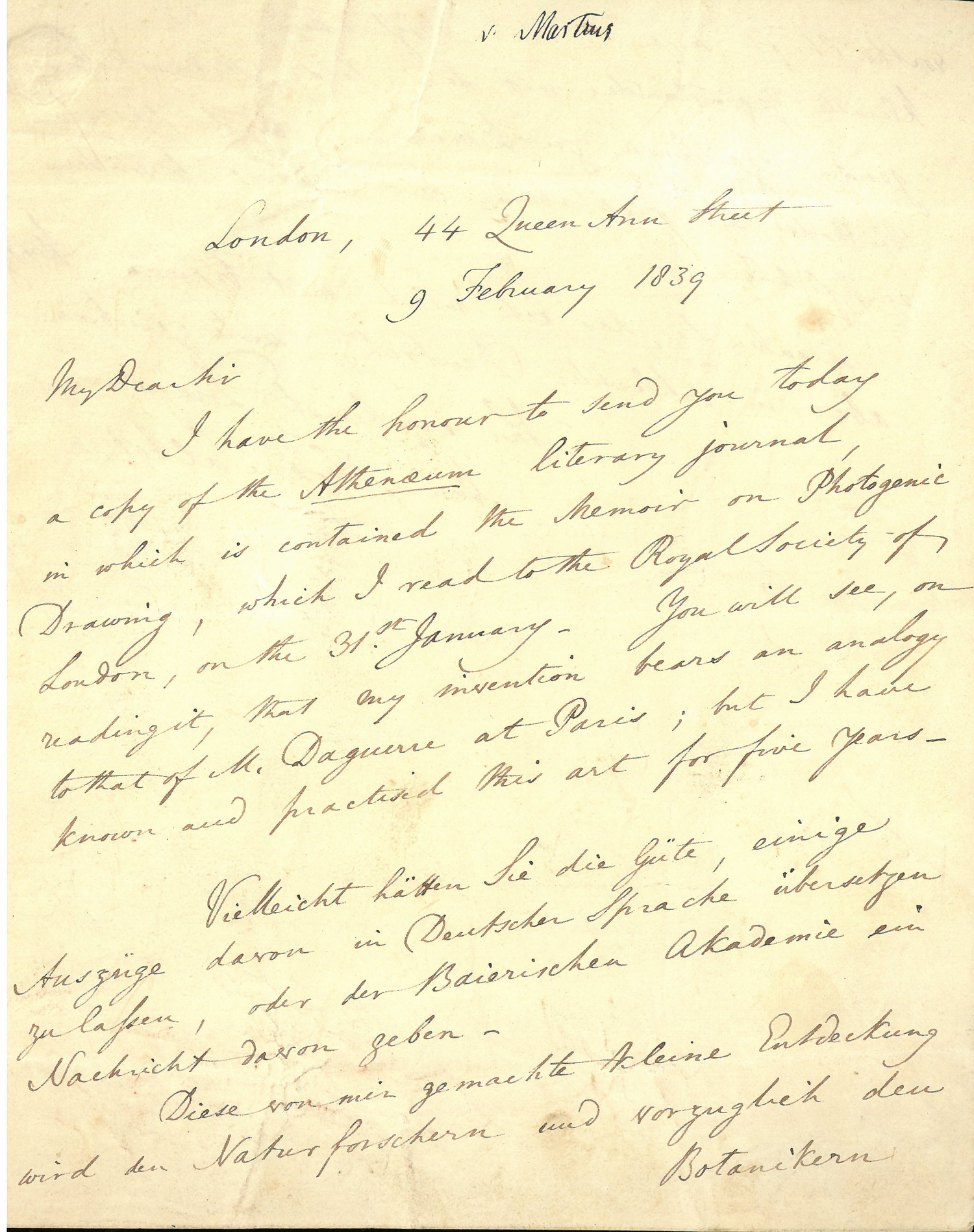 Talbots brev 1